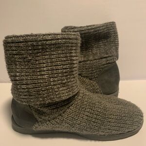 Kohl's Gray Ankle Booties with Knit Texture